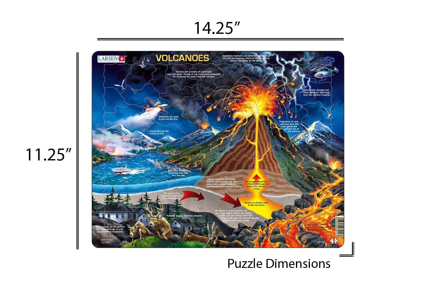 Amazon.com: Larsen Puzzles Volcanoes 70 Piece Children's